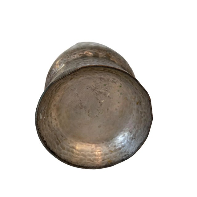 Vintage Hamd Forged Italian Mario Pinton 1950s Silver Vase For Sale - Image 4 of 6