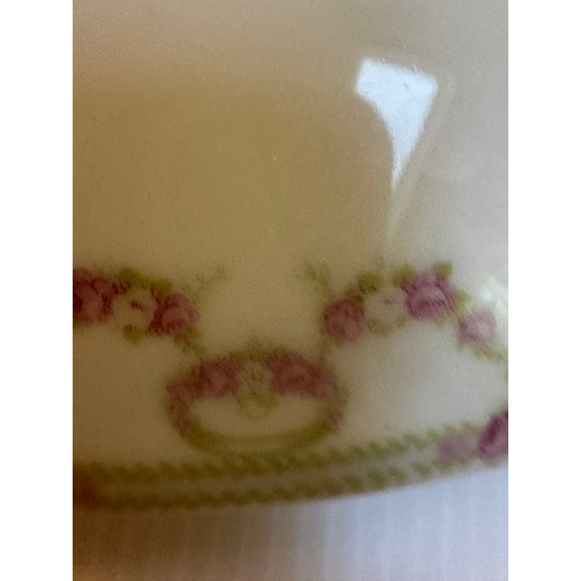Antique 1904s Schwarzburg Rudolstadt Austria, Straus & Sohne Manufacturer, Porcelain Covered Casserole Serving Dish Floral Design For Sale - Image 9 of 18