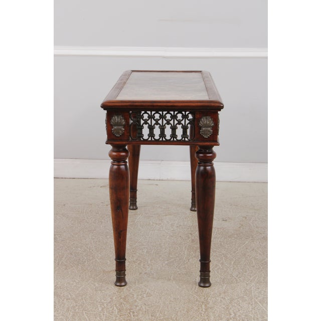 Theodore Alexander Marble Top Mahogany Console Table For Sale - Image 16 of 18