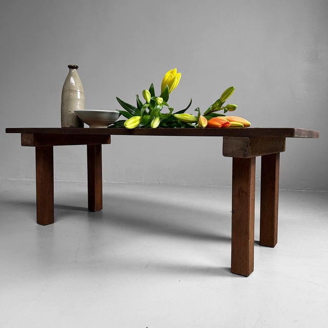 Taishō Minimalist Low Wooden Table, Japan, 1920s For Sale - Image 6 of 13