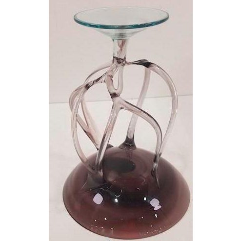 Contemporary 1980s Jozefina Octopus/Jellyfish Glass Pedestal Bowl/Compote in Shades of Lilac For Sale - Image 3 of 9