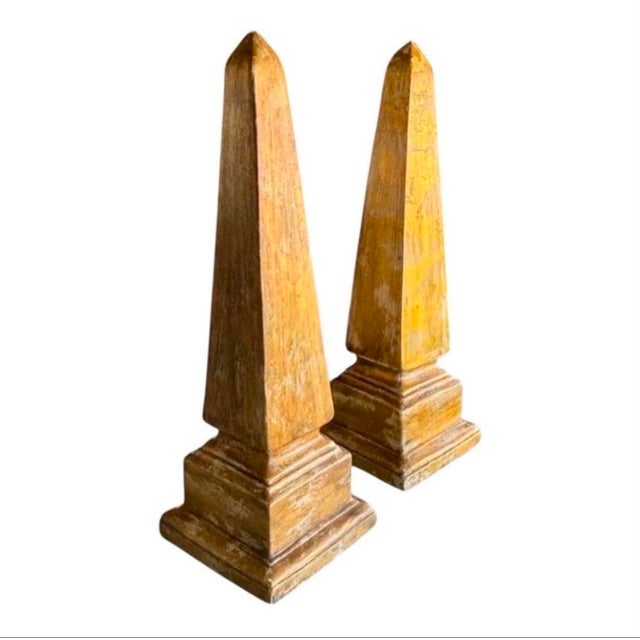 Vintage Decorative Metal Obelisks, 1970, Set of 2 For Sale - Image 6 of 6