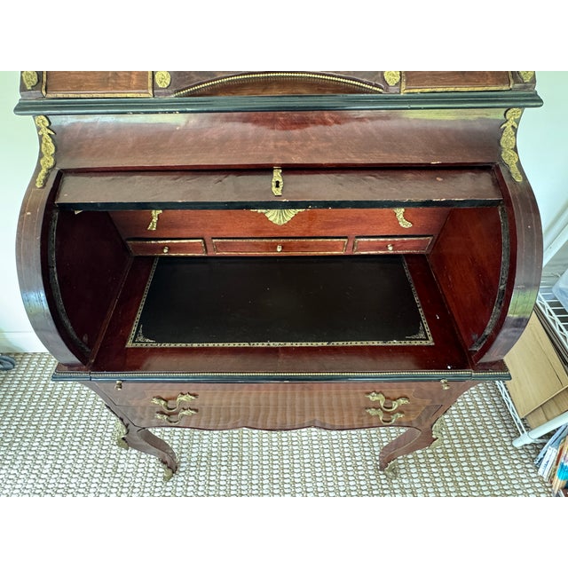 Wood French Louis XV Style Roll Top Desk Francois Linke Style For Sale - Image 7 of 7