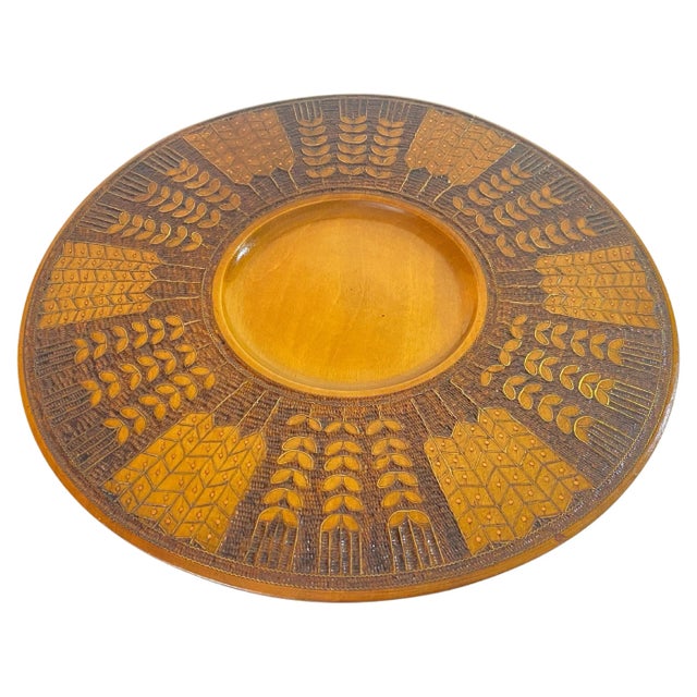 Large Scandinavian Wood Plate, 1960s For Sale - Image 10 of 10