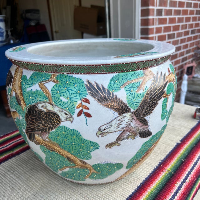 1970s Chinese Porcelain Jardiniere Planter For Sale - Image 11 of 12
