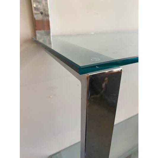 Late 20th Century Late 20th Century Tri-Mark Chrome and Glass Wall Shelf attributed to James Howell For Sale - Image 5 of 10