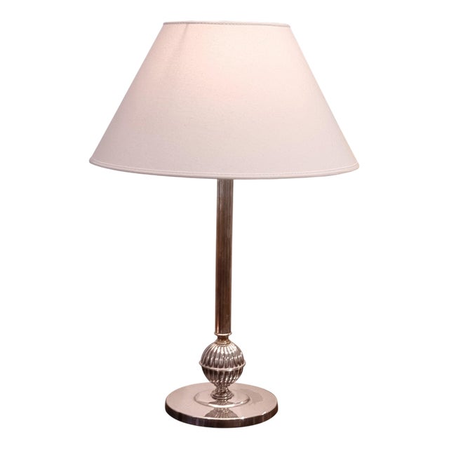 Swedish Silver Plated Table Lamp, 1930s For Sale