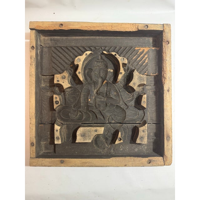 Wood Ganesh Block Art 2 / 2 For Sale - Image 7 of 8