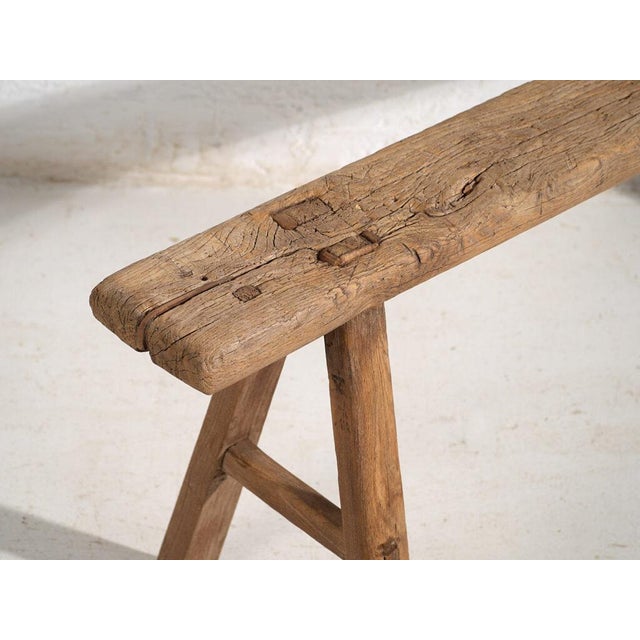 Antique Oriental Wooden Bench For Sale - Image 3 of 9