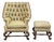 Wingback Leather Chair With Ottoman For Sale