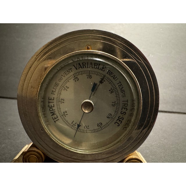 1930s 1935 Bancelin Paris Art Deco Presentation Barometer, “Prix De L’Aiguille Verte” For Sale - Image 5 of 8