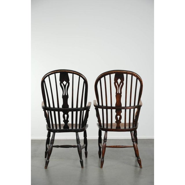 Antique English Highback Windsor Dining Chairs, Set of 4 For Sale - Image 4 of 18