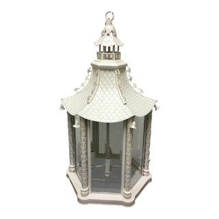 White Aluminum Hanging Lantern For Sale