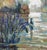 Contemporary Sage Green Swamp Scenery Landscape Painting on Canvas. For Sale - Image 3 of 4