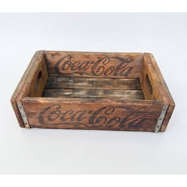 Vintage Coca-Cola Bottling Company Los Angeles Wood Crate With Glass Bottles & Carriers For Sale In Los Angeles - Image 6 of 10
