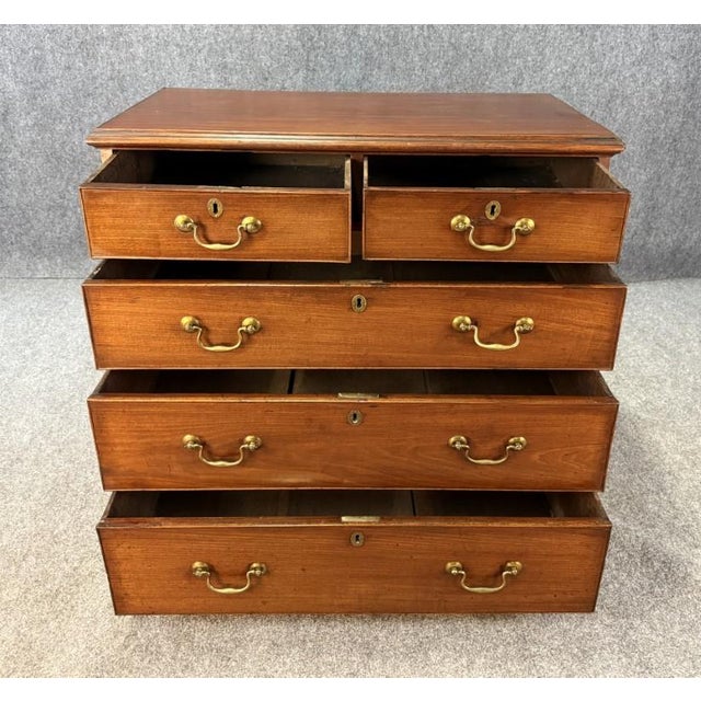 18th Century 18th Century Solid Mahogany 5-Drawer Chest For Sale - Image 5 of 13