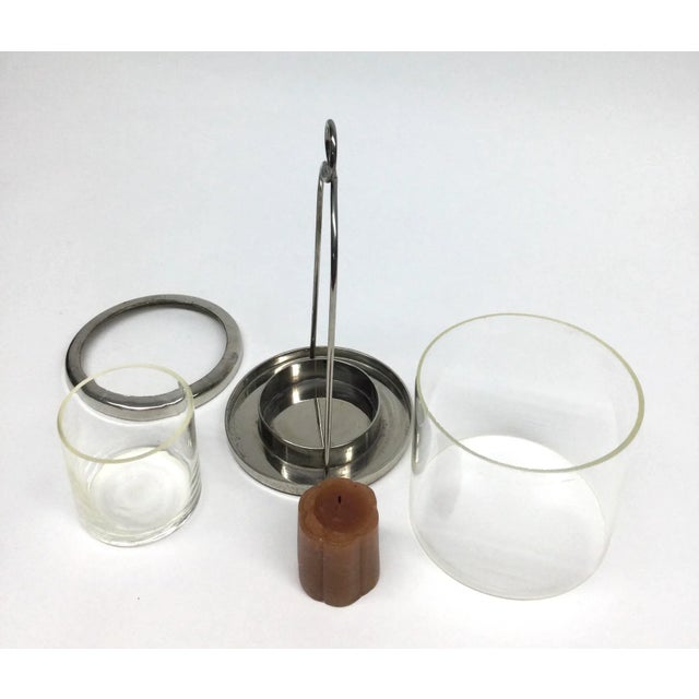 1980s Vintage Hurricane Candle Holder Silver Plate India For Sale - Image 5 of 9