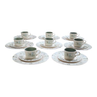 1960s Mid Century Modern Taylor Smith Taylor Cathay Ironstone - Dessert Service for Eight For Sale