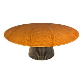 1970s Warren Platner for Knoll International Coffee Table Oak Top, Steel Base For Sale