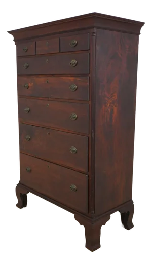 Period American Antique 18th C. Chippendale Walnut High Chest