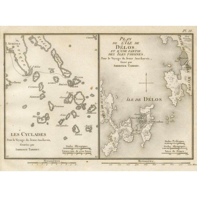 Antique Maps of the Cyclades and Delos from Ambroise Tardieu, 1825 For Sale - Image 9 of 9