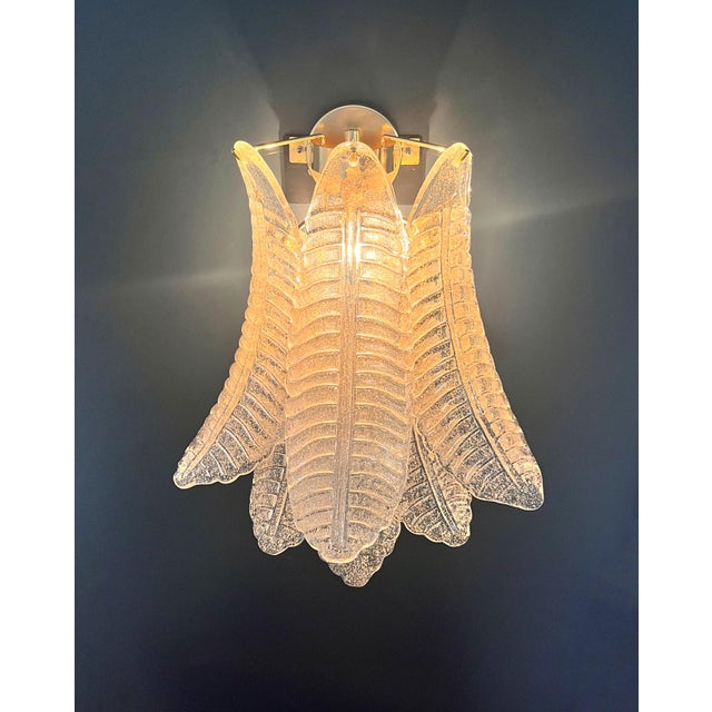 Vintage Murano Felci Wall Sconces with Gold Glass Petals, 1990s, Set of 2 For Sale - Image 13 of 16