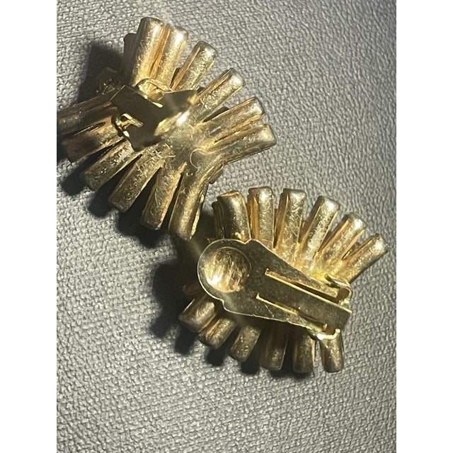 Schreiner of New York: Vintage Starburst Earrings With Amber and Citrine Glass Crystal, Pair For Sale In South Bend - Image 6 of 10