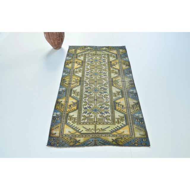 1960s Vintage Yellow Rustic Nomadic Rug For Sale - Image 11 of 11