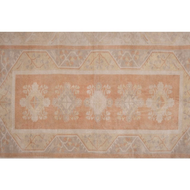 Mid-Century Modern Vintage Turkish Milas Oushak Handknotted Rug 6'8" X 10'4" For Sale - Image 3 of 11