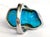 * Organic Genuine Arizona Blue Turquoise Statement Ring in Sterling Silver, Vintage Estate, Size 7 For Sale - Image 4 of 11