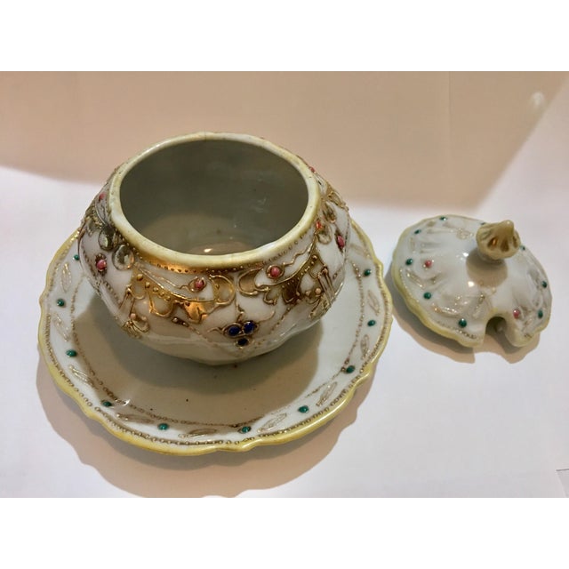 Hand Painted Ornate Nippon Lidded Condiment Dish Chairish