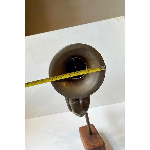 Vintage Scrap Art Sculpture with Brass Car Horn For Sale - Image 9 of 10