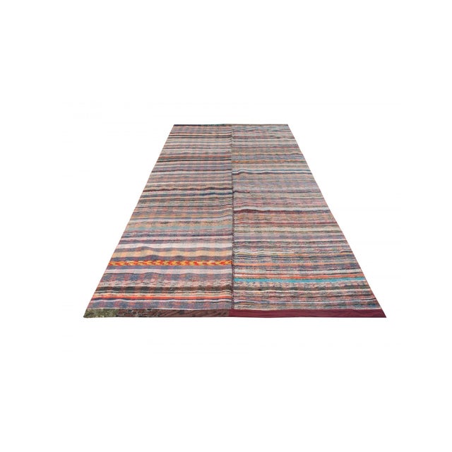 Vintage decorative handwoven rag kilim rug from Adana region of Turkey. Approximatelly 35-45 years old. In very good...