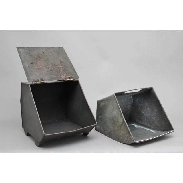 Black 19th Century Metal Coal Box For Sale - Image 8 of 11
