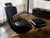 Cantoni Cantoni Leather Recliner Lounge Chair and Ottoman Set in Genuine Top-Grain Leather With Stainless Steel Swivel Base For Sale - Image 4 of 12