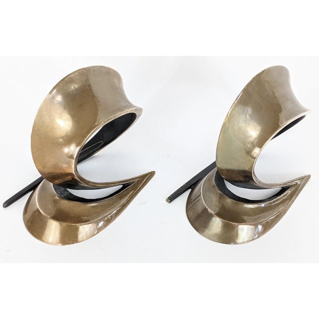 Metal Vintage Signed Bob Bennett Bookends Sculptures - a Pair For Sale - Image 7 of 11