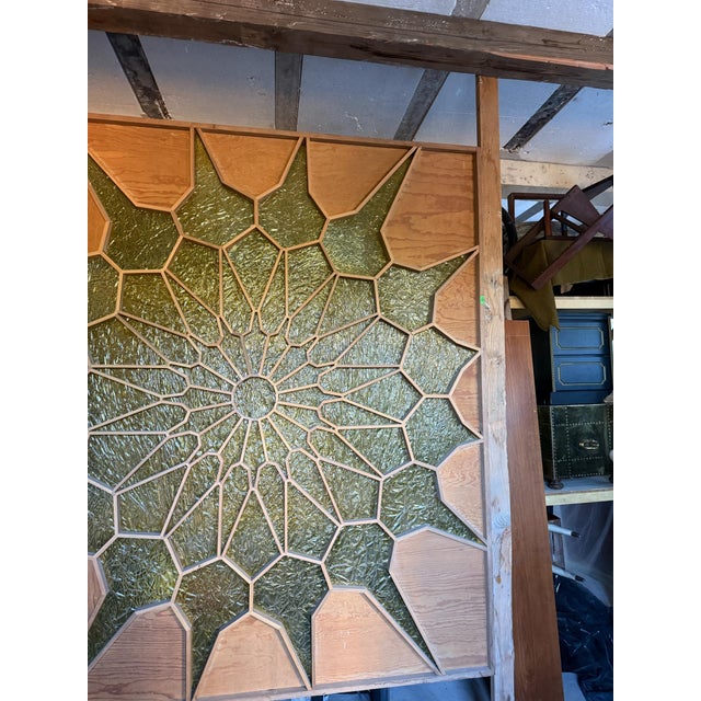 1960s Modern Sunburst Custom Room Divider Screen Wood Door Panel For Sale - Image 14 of 14