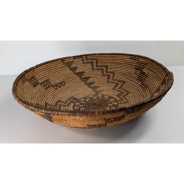Tan Early 20th Century Native American Indian Western Apache Basket For Sale - Image 8 of 18