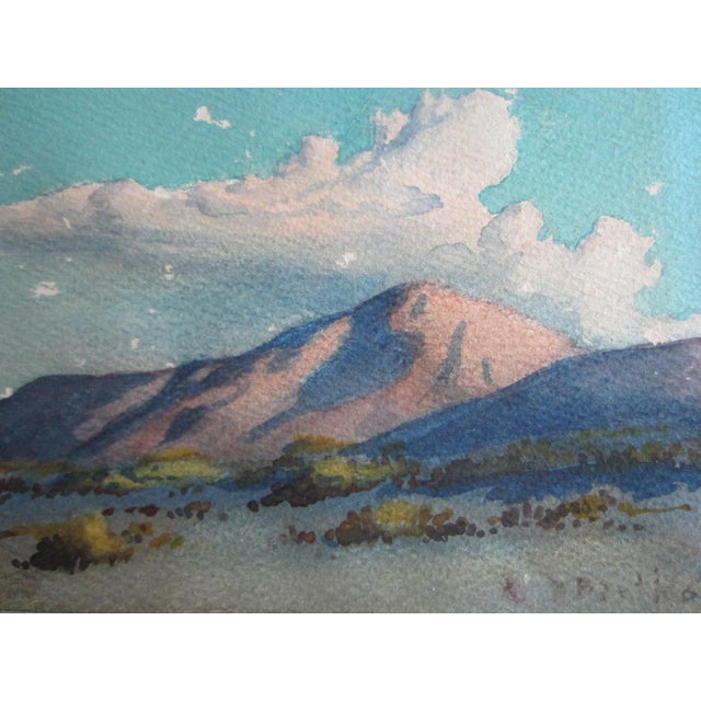 William J Bartko Desert Landscape Signed Watercolor Guache Mountain View For Sale In Los Angeles - Image 6 of 11