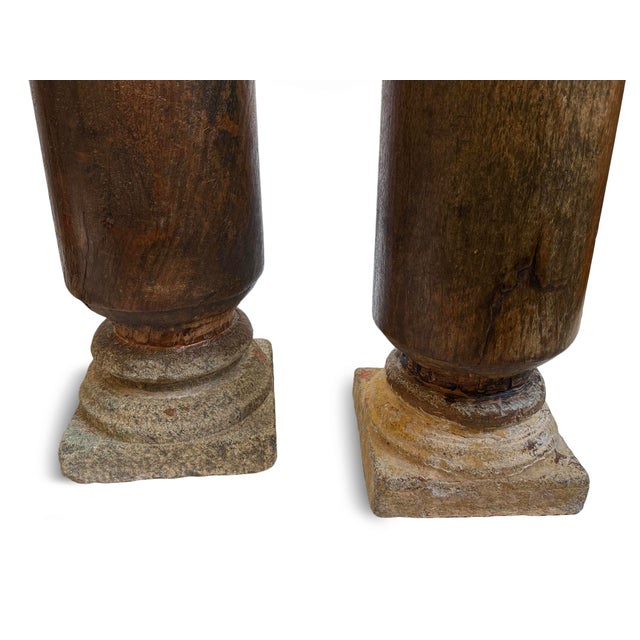 Wood Set of Four Antique Rosewood Columns For Sale - Image 7 of 9