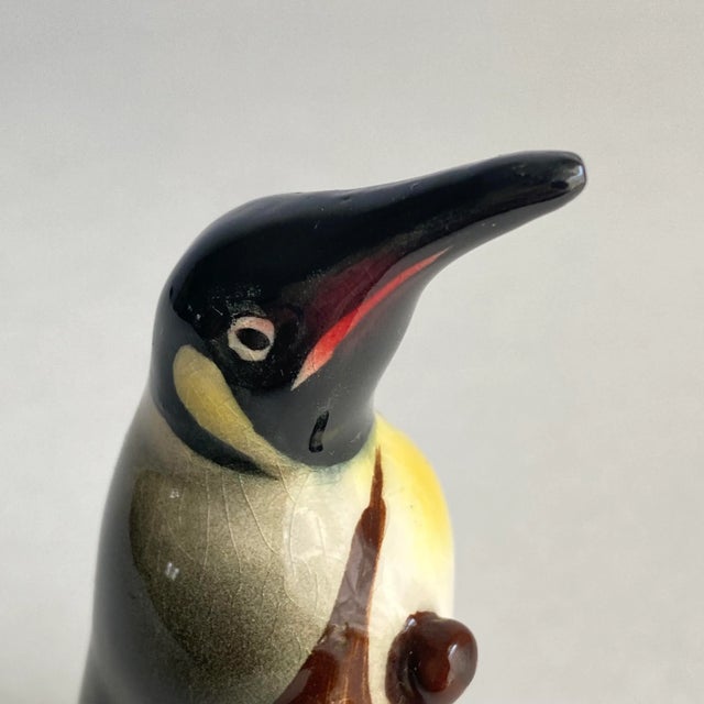 Vintage Emperor Penguin Figurine Hand Painted Ceramic Miniature Statue For Sale - Image 6 of 9