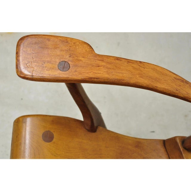 Wood Vintage Sikes Co Maple Wood American Colonial Style Rocker Rocking Chair (B) For Sale - Image 7 of 12