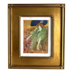 Mid 20th Century Woman in Blue Hat Pablo Picasso Style Glicee #96/900 Italy