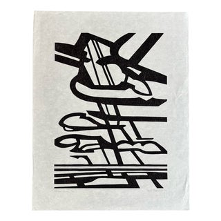 Paul Overhaus, Composition, 1986, Linocut Print on Japanese Paper For Sale