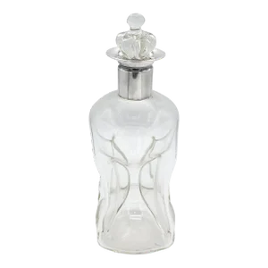1951 Danish Blown Glass & Silver Decanter by E. Dragsted