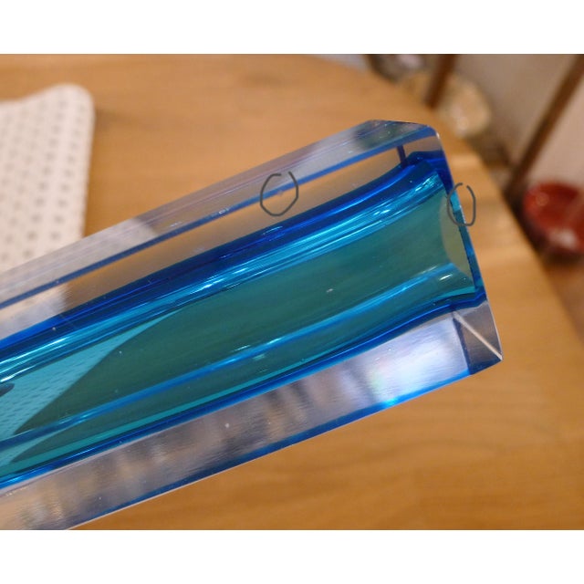 Small Turquoise Blue Sommerso Vase in Murano Glass, 1960s For Sale - Image 14 of 14