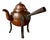 Antique 18th Century Hammered Copper Teapot on Wrought Iron Tripod For Sale