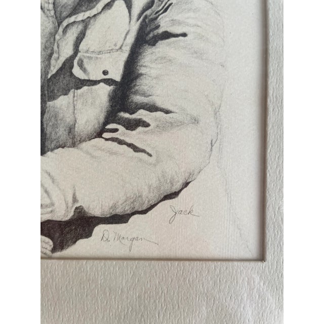 Original Drawing of "Cowboy" Jack by by D. Morgan. Jack is astride his horse and looking to the side. Incredible detail....