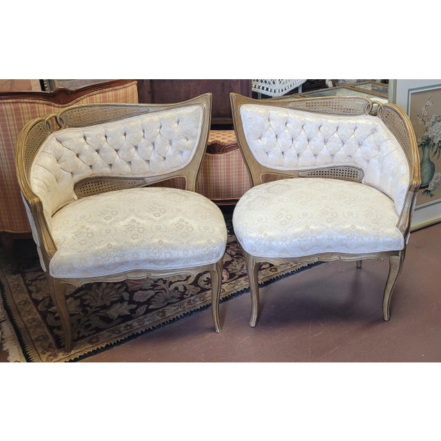 Pair Hollywood Regency 1950s Matched Pair of Leaf Chairs For Sale - Image 10 of 12