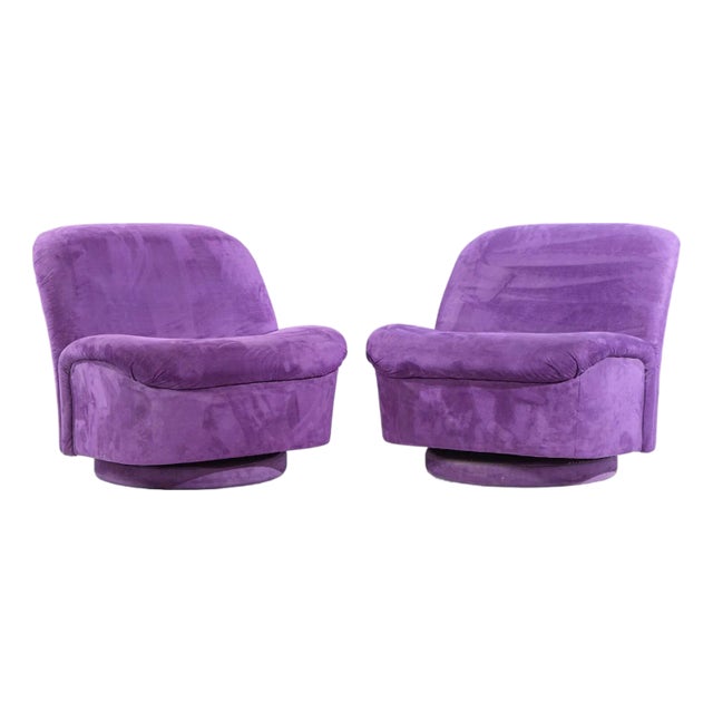 Vladimir Kagan for Directional Mid Century Swivel Lounge Chairs - Pair For Sale